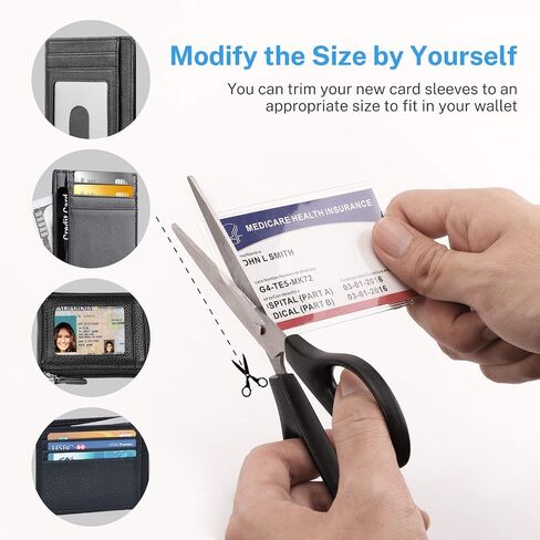 MaxGear New Medicare Card Holder Protector Sleeves, 12 Mil Clear PVC Water Resistant Medicare Card Protectors Sleeves for SSN, Credit and Business Cards, Social Security Cards Protector, 6 Pack in Kuwait