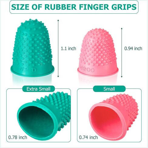 SATINIOR 20 Pieces Rubber Fingers Tip Fingers Covers Rubbe Finger Money Counting Collating Writing Sorting Protectors Hot Glue Wax Rosin Resin Collating Writing Task Scrap (5 Colors,Xs S M L XL) in Kuwait