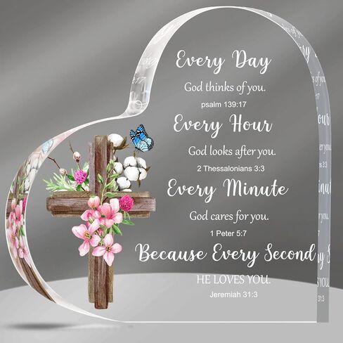 Yulejo Acrylic Christian Gifts for Women Inspirational Gifts with Bible Verse Prayers Religious Gifts Scripture Gifts for Women Men Friends Mom Valentines Birthday Gifts (Classic Style) in Saudi Arabia