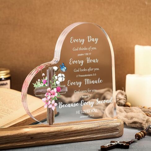 Yulejo Acrylic Christian Gifts for Women Inspirational Gifts with Bible Verse Prayers Religious Gifts Scripture Gifts for Women Men Friends Mom Valentines Birthday Gifts (Classic Style) in Saudi Arabia