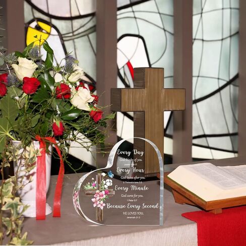 Yulejo Acrylic Christian Gifts for Women Inspirational Gifts with Bible Verse Prayers Religious Gifts Scripture Gifts for Women Men Friends Mom Valentines Birthday Gifts (Classic Style) in Saudi Arabia