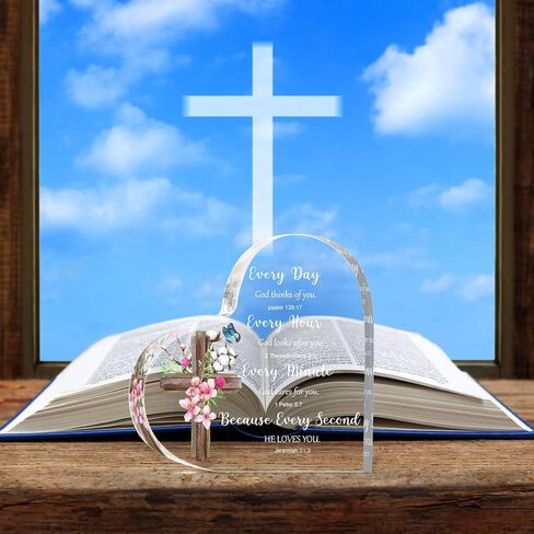 Yulejo Acrylic Christian Gifts for Women Inspirational Gifts with Bible Verse Prayers Religious Gifts Scripture Gifts for Women Men Friends Mom Valentines Birthday Gifts (Classic Style) in Saudi Arabia