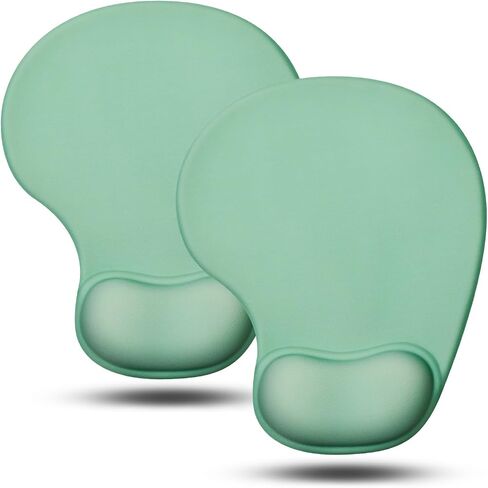 JIKIOU Mouse Pad, 2 Pack Ergonomic Mouse Pads with Comfortable Gel Wrist Rest Support and Lycra Cloth, Non-Slip PU Base for Easy Typing Pain Relief Durable and Easy to Clean Small Black in Saudi Arabia