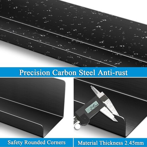 رف الكتب المغناطيسية المعدنية: مجموعة من امتصاصين قويين ، مع حاملي القلم المغناطيسي ، والمنظم المثبت على الحائط الثقيلة للكتب ، والمكاتب ، وغرفة الأطفال ، وتصميم حديث لتوفير الفضاء (شبكة أسود) in Kuwait