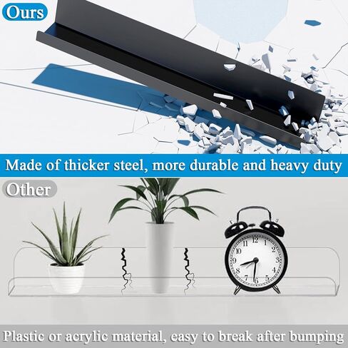 رف الكتب المغناطيسية المعدنية: مجموعة من امتصاصين قويين ، مع حاملي القلم المغناطيسي ، والمنظم المثبت على الحائط الثقيلة للكتب ، والمكاتب ، وغرفة الأطفال ، وتصميم حديث لتوفير الفضاء (شبكة أسود) in Kuwait