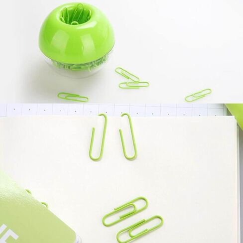 Magnetic Paper Clip Holder, Marble White holder with Gold PaperClips 100pcs 28mm(1.1") Cute Office Supplies for Desk Organizer in Saudi Arabia