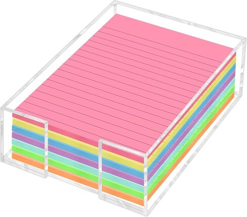 Acrylic Sticky Note Holder - 3 x 3 Inch Post It Note Holder, Crystal Clear Sticky Note Dispenser for Dorm Room Home and Office Acrylic Desk Organizer in Kuwait