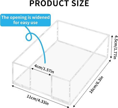 Acrylic Sticky Note Holder - 3 x 3 Inch Post It Note Holder, Crystal Clear Sticky Note Dispenser for Dorm Room Home and Office Acrylic Desk Organizer in Kuwait