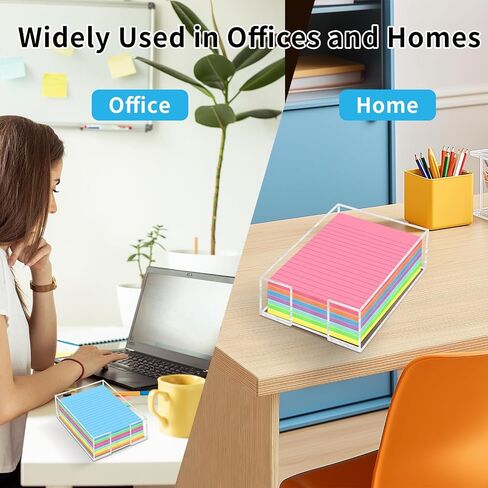 Acrylic Sticky Note Holder - 3 x 3 Inch Post It Note Holder, Crystal Clear Sticky Note Dispenser for Dorm Room Home and Office Acrylic Desk Organizer in Kuwait