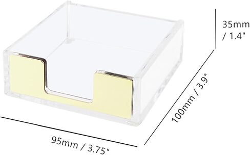 NatSumeBasics Gold Sticky Note Holder Clear Acrylic Yellow Post Note Pad Holders Memo Dispenser Case for Desk Office School Aesthetic Supplies Accessories (Pure Gold) in Saudi Arabia