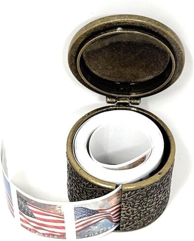 Floral Metal Stamp Coil Dispenser (Holds a Roll of Forever Postage Stamps) Holder in Saudi Arabia