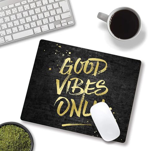 Inspirational Quote Mouse Pad, Stay Positive Work Hard and Make It Happen Motivational Pad for Women, Square Waterproof Non-Slip Rubber Base MousePads Office Laptop in Kuwait