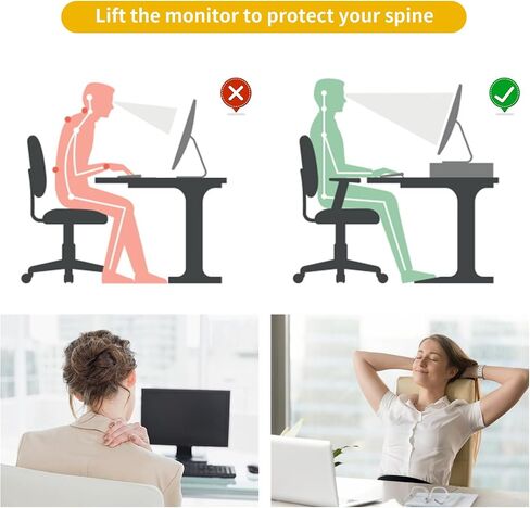 gianotter Desk Computer Monitor Stand Riser with Drawer and 2 Pen Holder, Desk Organizer, Monitor Stand for Desk, Storage for Classroom Office Supplies Decor (Black) in Saudi Arabia