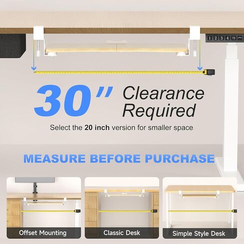 suptek Small Keyboard Tray Under Desk Pull Out with C Clamp Mount, Computer Keyboard & Mouse Tray, 20 (24.2 Including Clamps) x 11.8 inch Slide-Out Platform Computer Drawer for Typing, Black, DSF1S in Kuwait