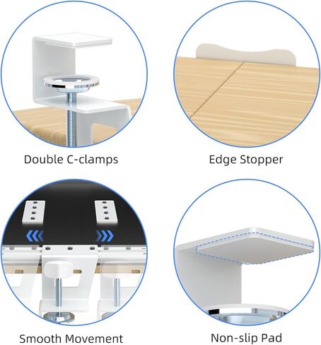 suptek Small Keyboard Tray Under Desk Pull Out with C Clamp Mount, Computer Keyboard & Mouse Tray, 20 (24.2 Including Clamps) x 11.8 inch Slide-Out Platform Computer Drawer for Typing, Black, DSF1S in Kuwait