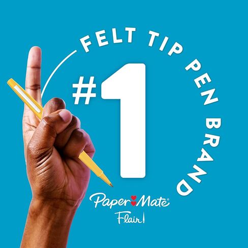 Paper Mate Flair Felt Tip Pens, Medium Point (0.7mm), Assorted Colors, 1 Pack of 12 in Kuwait