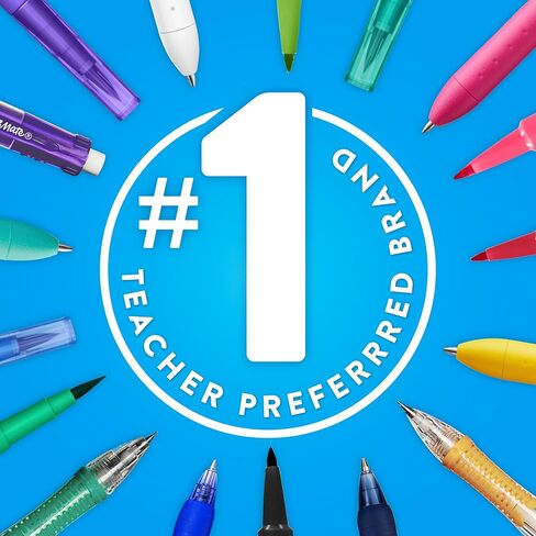 Paper Mate Flair Felt Tip Pens, Medium Point (0.7mm), Assorted Colors, 1 Pack of 12 in Kuwait