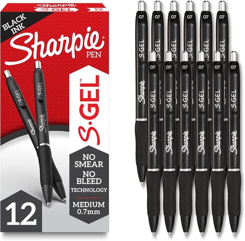 Sharpie S-Gel, Gel Pens, Drawing Pens, Gel Ink Pens For Journaling, Writing Pens, Coloring Pens, Medium Point Pens (0.7Mm), Black Ink Gel Pen, 36 Count in Saudi Arabia