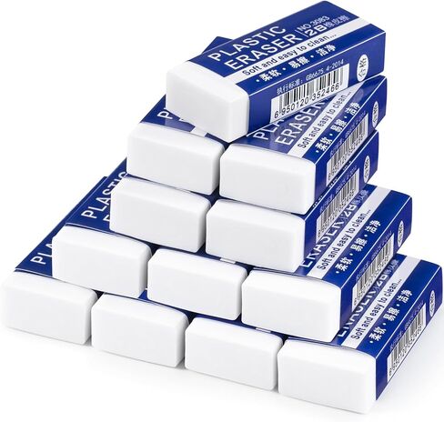 12 Pack Pencil Erasers, Large White Erasers for School, Art Erasers for Kids Drawing Bulk in Kuwait