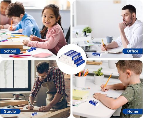 12 Pack Pencil Erasers, Large White Erasers for School, Art Erasers for Kids Drawing Bulk in Kuwait