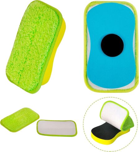 2 Packs Chalkboard Eraser - Washable Reusable Microfiber Eraser Cleaning Chalk/Markers/Duster Tool in Home Classroom Office Attached 2 Pcs Microfiber Cloth WP03 in Saudi Arabia
