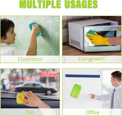 2 Packs Chalkboard Eraser - Washable Reusable Microfiber Eraser Cleaning Chalk/Markers/Duster Tool in Home Classroom Office Attached 2 Pcs Microfiber Cloth WP03 in Saudi Arabia