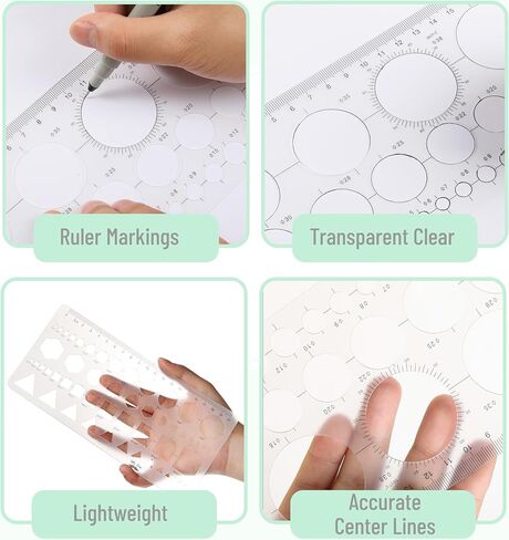Mr. Pen Circle Templates - Large & Small Sizes, Circle Stencil & Ruler for Drafting & Drawing in Saudi Arabia