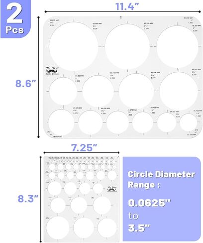 Mr. Pen Circle Templates - Large & Small Sizes, Circle Stencil & Ruler for Drafting & Drawing in Saudi Arabia