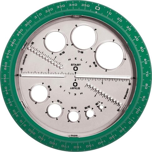 Helix Angle and Circle Maker with Integrated Circle Templates, 360 Degree, 6 Inch / 15cm, Assorted Colors (36002) in Saudi Arabia