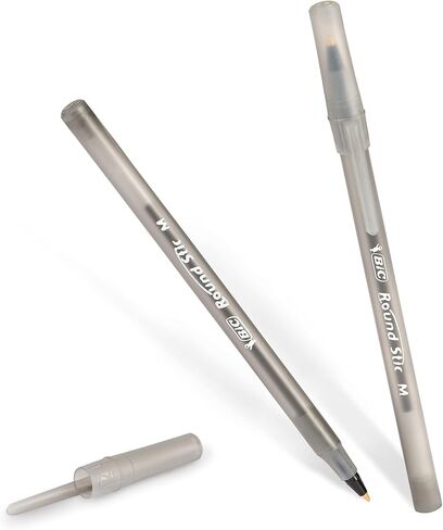 BIC Round STIC XTRA LIFE POINS Black Points ، Medium Point (1.0mm) ، 144 Count Pack من الأقلام السائبة ، برميل مستدير مرن للكتابة ، in Saudi Arabia