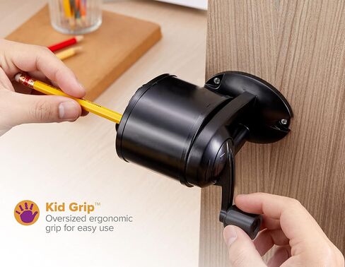 Bostitch Office Wall Mount Manual Pencil Sharpener, Tip Saver, 8 Hole Dial, 6X Longer Cutter Life, Vertical or Horizontal Mounting Black (MPS1-BLK) in Saudi Arabia