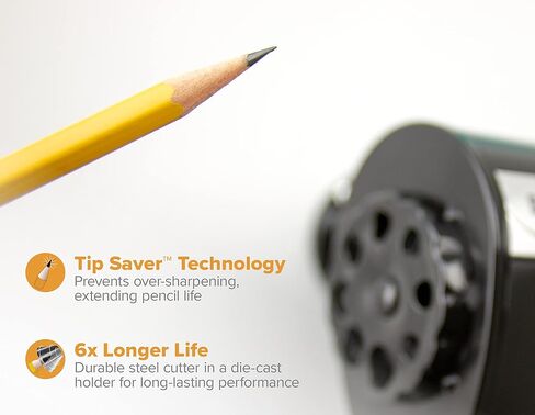 Bostitch Office Wall Mount Manual Pencil Sharpener, Tip Saver, 8 Hole Dial, 6X Longer Cutter Life, Vertical or Horizontal Mounting Black (MPS1-BLK) in Saudi Arabia
