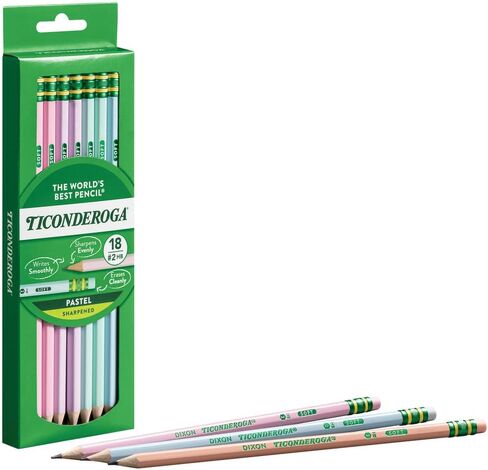 Ticonderoga Wood-Cased Pencils, Pre-Sharpened, 2 HB Soft, Pastel Colors, 150 Count in Saudi Arabia