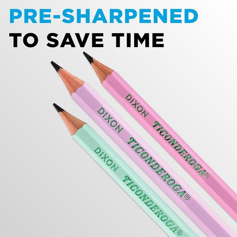 Ticonderoga Wood-Cased Pencils, Pre-Sharpened, 2 HB Soft, Pastel Colors, 150 Count in Saudi Arabia