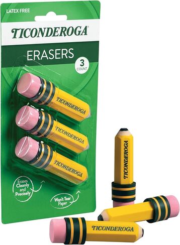 Ticonderoga My First Short Triangular Wood-Cased Pencils, #2 HB Soft, With Erasers, Yellow, 4 Count in Kuwait
