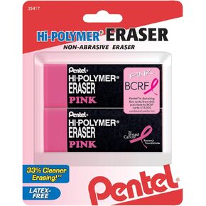Pentel® Hi-Polymer Erasers, White, Pack Of 4