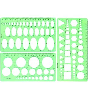 7 Pack Drawings Templates Stencil, Circle Template for Geometric Drawing Stencils, Plastic Clear Circle Stencils Architecture Supplies Drafting Tools for Studying, Designing