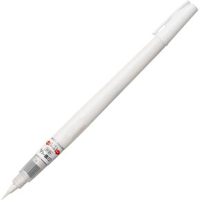 Kuretake Zig Fude Brush Pen White, Fine tip, Refillable, Professional, for lettering, calligraphy, illustration, art, sketch, Made in Japan