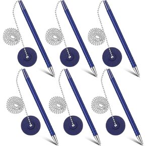 Pasimy Secure Pen with Adhesive Chain and Security Blue Ink Pen Holder for Home Office Supplies(6 Pieces)