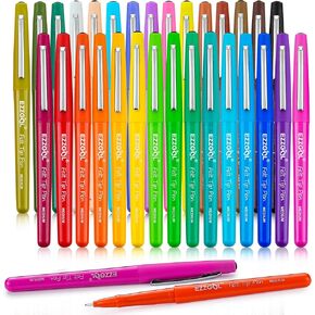 30 Colors Felt Tip Pens, 30 Pack, 0.7mm Premium Medium Fine Point, Felt Tip Markers For Valentines Day Gift Writing, Journal, Planner Coloring, Note Taking, Drawing, Art, School