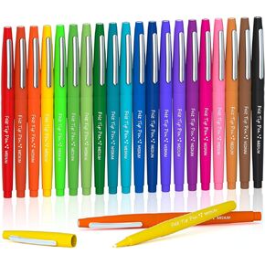Lelix 20 Colors Felt Tip Pens, Medium Point Assorted Colors Markers Pens For Journaling, Writing, Note Taking, Planner Coloring, Perfect for Art Office and School Supplies