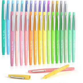 Lelix 30 Colors Felt Tip Pens, Medium Point Assorted Markers Pens For Journaling, Writing, Note Taking, Planner Coloring, Perfect for Art Office and School Supplies