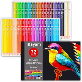 iBayam 72 Colors Colored Pencils for Kids Adult Coloring Books, Preppy School Supplies, Drawing Sketching Doodling Pencils, Valentines Day Stationery Kids Gift Set for School Classmates Exchange Gift