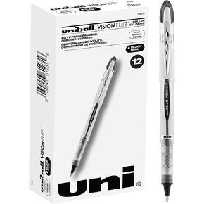 uni-ball uniball Vision Elite Rollerball Pens with 0.8mm Bold Point, Blue, 12 Count