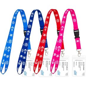 Cruise Lanyards, 4 Pack Waterproof Cruise Lanyard with ID Badge Reel Holder, Detachable Buckle for Cruises Ships Key Cards, Cruise Ship Essentials