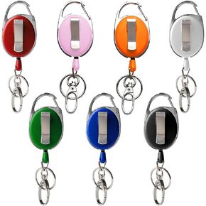 Retractable Badge Reel with Claw Clasp and Clip for Id Card Holders (2Pack)
