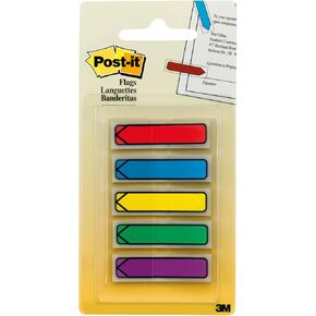 Post-it Arrow Flags, Assorted Primary Colors, .47 in Wide, 100/On-the-Go Dispenser, 1 Dispenser/Pack (684-ARR1)