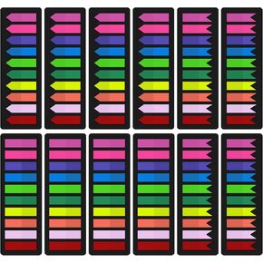 KICNIC 1500 Pieces Page Markers Sticky Index Tabs, Arrow Flag Tabs Self Adhesive, Colored Notes Tab Stickers for Notebook, Documents, Books [10 Colors, 3 Designs] Sticks Securely, Removes Cleanly