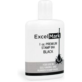 ExcelMark Self Inking Stamp Refill Ink - 2 oz. - Black Ink