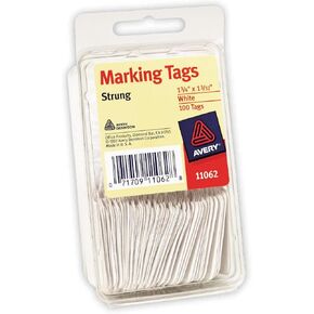 Avery 12204 Medium-Weight White Marking Tags, 1 3/4 x 1 3/32 (Box of 1000)